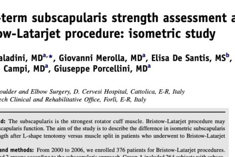 Long-term subscapularis strenght assessment after Briatow-Latarjet procedure