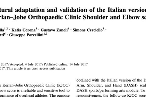 Cross-cultural adaptation and validation of the Italian version of the Kerlan–Jobe Orthopaedic Clinic Shoulder and Elbow score