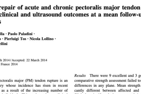 Surgical repair of acute and chronic pectoralis major tendon rupture: clinical and ultrasound outcomes at a mean follow-up of 5 years