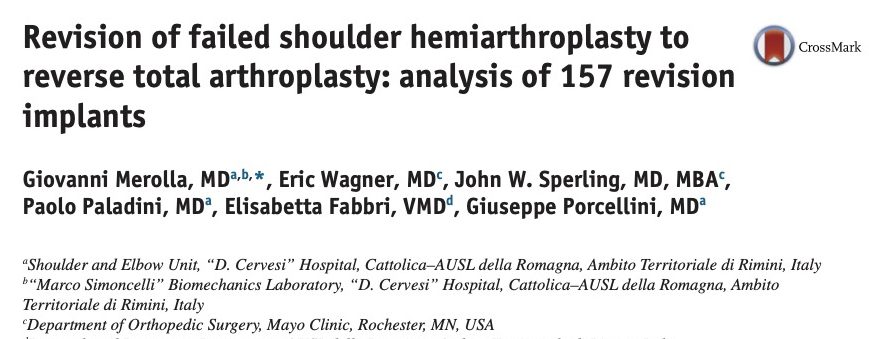 Revision of failed shoulder hemiarthroplasty to reverse total arthroplasty: analysis of 157 revision implants